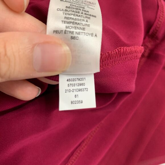 Chicos Blouse Womens 0 Wine Berry Layered V Neck Overlay Quarter Wide Sleeve - Picture 12 of 14